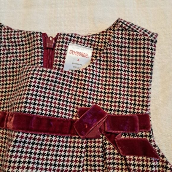 Gymboree girls size 3 3T Classic Holiday houndstooth lined zipper dress, VGUC - Picture 2 of 6